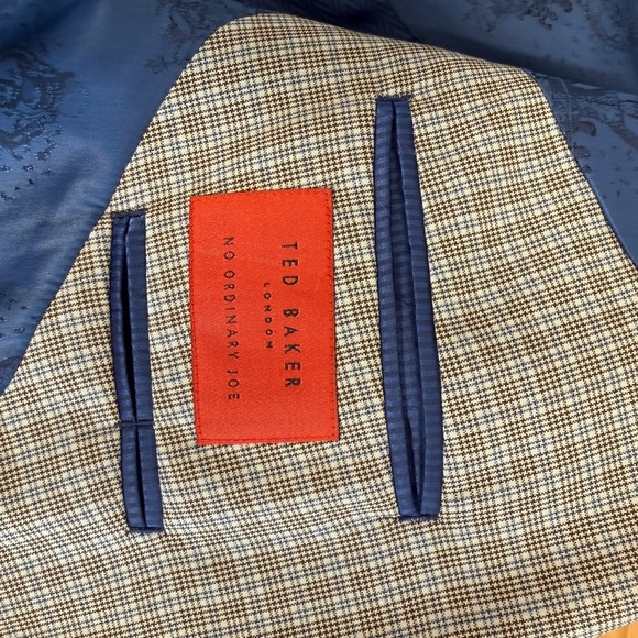 🤵 Ted Baker "No Ordinary Joe" Suit Jacket Blazer Men's 44L Navy Check Wool - Picture 7 of 10